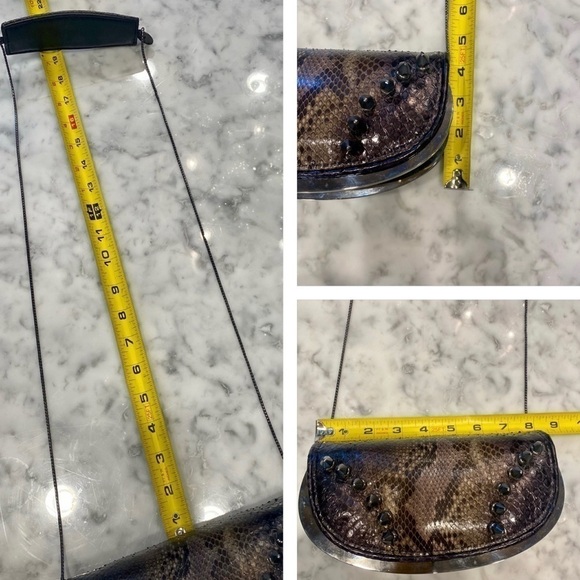 Maison Du Posh Studded Python Clutch - Picture 16 of 16